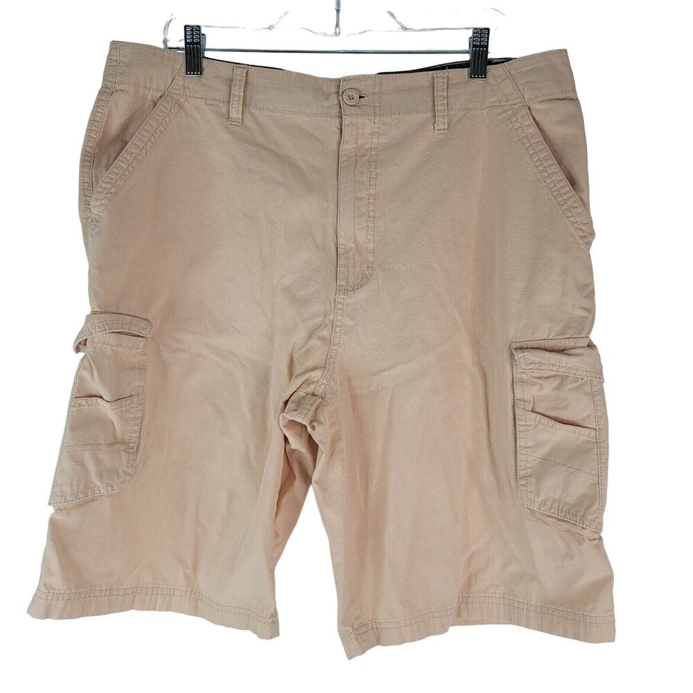 Airwalk Cargo Shorts Mens 36x10.5 Beige Tan 100% Cotton Y2K Fishing Outdoor